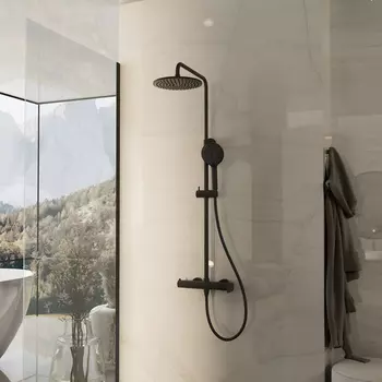 Душевая стойка Vincea Rondo VSFS-1R0MB без излива, черный матовый