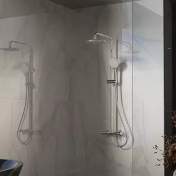 Душевая стойка Vincea Rondo VSFS-1R1CH с изливом, хром