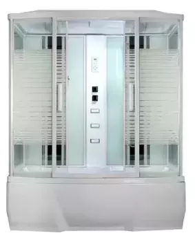 Душевой бокс Loranto Selak 150х85 белый с гидромассажем стекло матовое