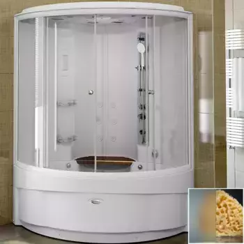 Душевой бокс Radomir Даниэла 140х140 белый стекло матовое