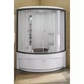 Душевой бокс Radomir Даниэла 140х140 черный стекло прозрачное