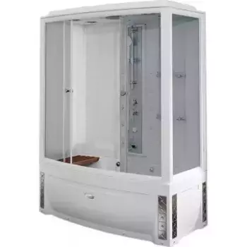 Душевой бокс Radomir Элис 168х85 левый белый стекло матовое без гидромассажа