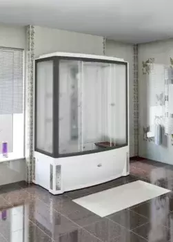 Душевой бокс Radomir Элис 168х85 левый черный стекло матовое без гидромассажа