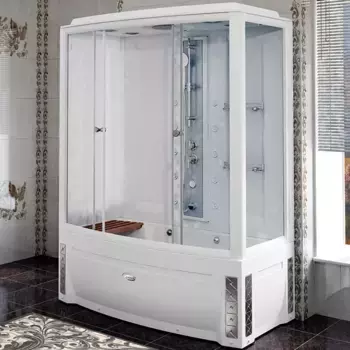 Душевой бокс Radomir Элис 168x85 белый стекло прозрачное