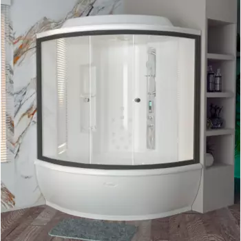 Душевой бокс Radomir Калифорния 155х155 черный стекло прозрачное