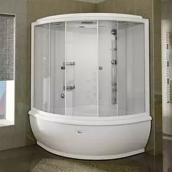 Душевой бокс Radomir Калифорния 155x155 белый стекло прозрачное без гидромассажа