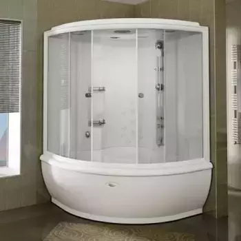 Душевой бокс Radomir Калифорния 155x155 белый стекло прозрачное без гидромассажа