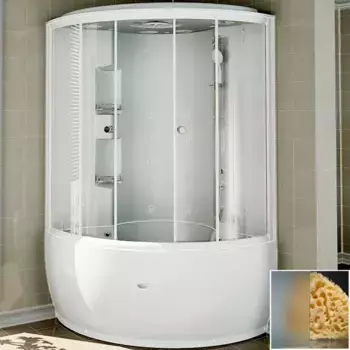 Душевой бокс Radomir Лаура 128х128 белый стекло матовое