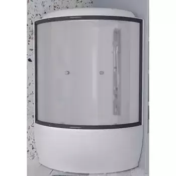 Душевой бокс Radomir Лаура 128х128 черный стекло матовое