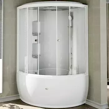 Душевой бокс Radomir Лаура 128x128 белый стекло прозрачное