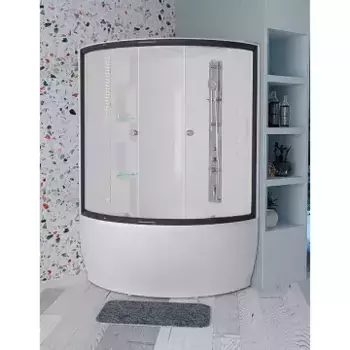 Душевой бокс Radomir Лаура 128x128 черный стекло прозрачное