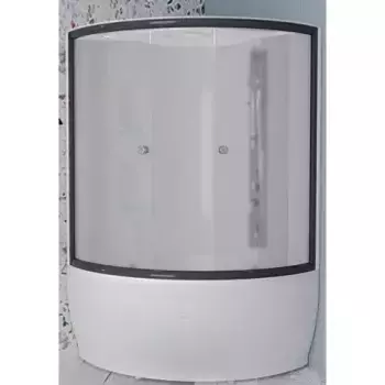 Душевой бокс Radomir Лаура 128x128 черный стекло матовое