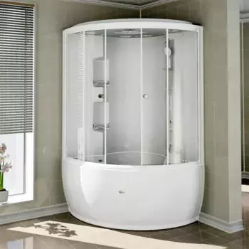 Душевой бокс Radomir Лаура 150х150 белый стекло прозрачное