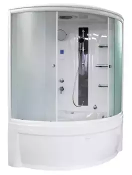 Душевой бокс Radomir Вирсавия 170х125 L профиль белый стекло матовое