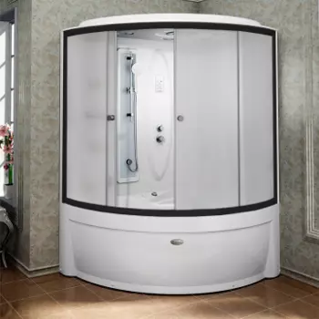 Душевой бокс Radomir Вирсавия 170x125 правая черный стекло матовое без гидромассажа