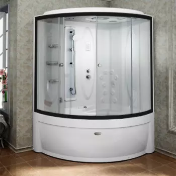 Душевой бокс Radomir Вирсавия 170x125 правый черный стекло прозрачное