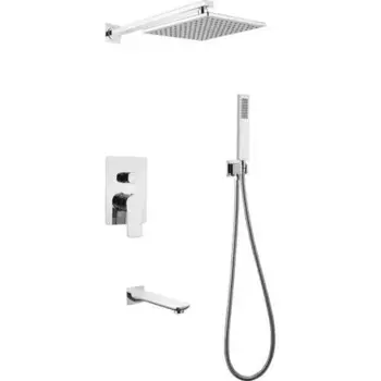 Душевой комплект Abber Weiss Insel белый, хром (AF8017W)