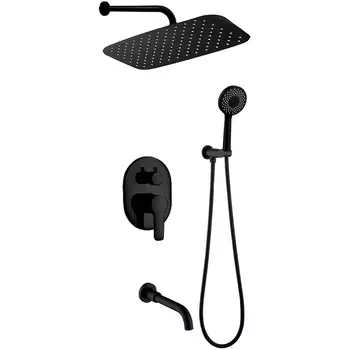 Душевой комплект Berges Ventas 3O 073010 С ВНУТРЕННЕЙ ЧАСТЬЮ, черный матовый