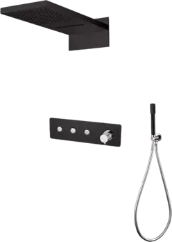 Душевой комплект Boheme Fusion черный матовый, хром