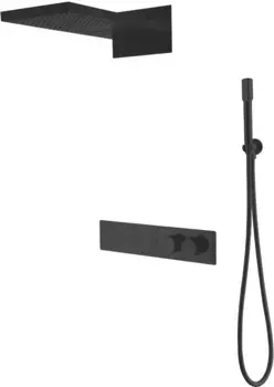 Душевой комплект Boheme Fusion с термостатом, черный матовый