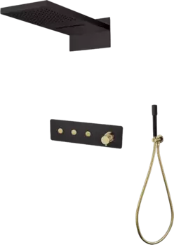 Душевой комплект Boheme Fusion черный матовый, золото