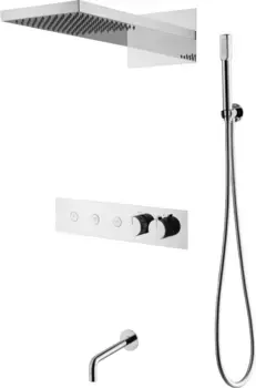 Душевой комплект Boheme Fusion с термостатом и изливом, хром глянцевый