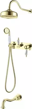 Душевой комплект Boheme Imperiale Ripresa золотой глянцевый с кристаллом Swarovski