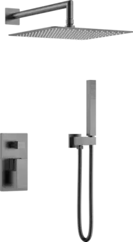 Душевой комплект Boheme Qubic 474-3-GM темный хром матовый