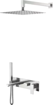Душевой комплект Boheme Qubic 474-NB С ВНУТРЕННЕЙ ЧАСТЬЮ, brushed nickel