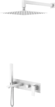 Душевой комплект Boheme Qubic 474-MW С ВНУТРЕННЕЙ ЧАСТЬЮ, matt white