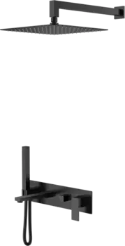Душевой комплект Boheme Qubic 474-B С ВНУТРЕННЕЙ ЧАСТЬЮ, matt black