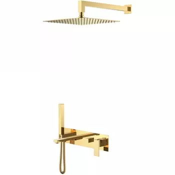 Душевой комплект Boheme Qubic 474-G С ВНУТРЕННЕЙ ЧАСТЬЮ, shinny gold