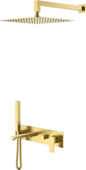 Душевой комплект Boheme Qubic 474-MG С ВНУТРЕННЕЙ ЧАСТЬЮ, matt gold