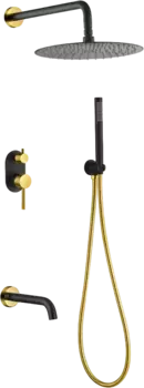 Душевой комплект Boheme Uno черный - золото