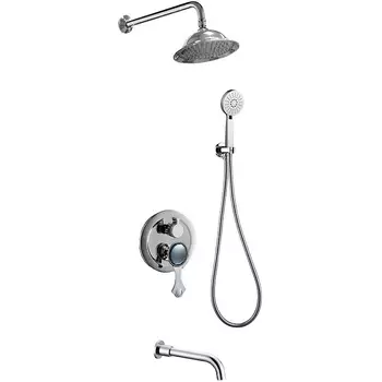 Душевой комплект Bronze de Luxe Yasmina хром с кристаллом сваровски