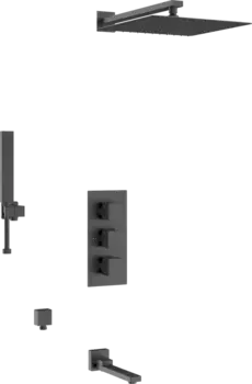 Душевой комплект D&K Bayern.Liszt термостатический черный матовый