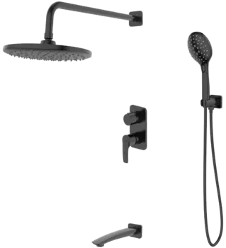 Душевой комплект IDDIS Ray RAYBL03i68 С ВНУТРЕННЕЙ ЧАСТЬЮ, черный матовый