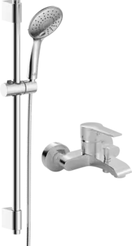 Смеситель для ванны с душем MEGA Snow MG-SH01 + Душевой гарнитур Rossinka AC-26