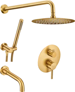 Душевой комплект Milacio Ultra MCU.150.GD С ВНУТРЕННЕЙ ЧАСТЬЮ, золото