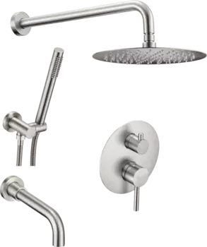 Душевой комплект Milacio Ultra MCU.150.SS С ВНУТРЕННЕЙ ЧАСТЬЮ, нержавеющая сталь