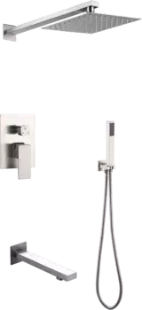 Душевой комплект РМС Sus129 SUS129-2S С ВНУТРЕННЕЙ ЧАСТЬЮ, для ванны с душем, нержавеющая сталь