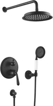 Душевой комплект Rose R0235H С ВНУТРЕННЕЙ ЧАСТЬЮ, черный