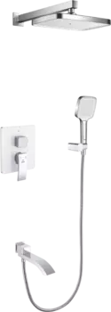 Душевой комплект Rose R1535F С ВНУТРЕННЕЙ ЧАСТЬЮ, белый, хром