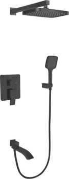 Душевой комплект Rose R1535H С ВНУТРЕННЕЙ ЧАСТЬЮ, черный