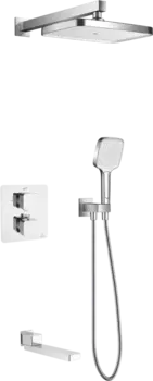 Душевой комплект Rose R1595F С ВНУТРЕННЕЙ ЧАСТЬЮ, белый, хром