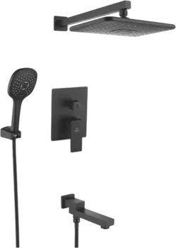 Душевой комплект Rose R2835H С ВНУТРЕННЕЙ ЧАСТЬЮ, черный