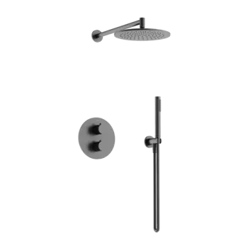 Душевой комплект Sancos Etna SC9010GG С ВНУТРЕННЕЙ ЧАСТЬЮ, вороненая сталь