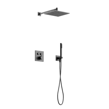 Душевой комплект Sancos Linn SC9022GG С ВНУТРЕННЕЙ ЧАСТЬЮ, вороненая сталь