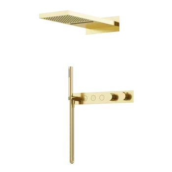 Душевой комплект Sancos Linn SC9023BG С ВНУТРЕННЕЙ ЧАСТЬЮ, брашированное золото, PVD покрытие