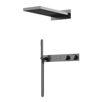 Душевой комплект Sancos Linn SC9023GG С ВНУТРЕННЕЙ ЧАСТЬЮ, вороненая сталь